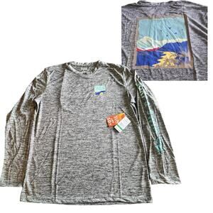 NEW Surf & SWIM TEE Long Sleeve LG Men's Women's Heathered Gray T Shirt UPF 50+